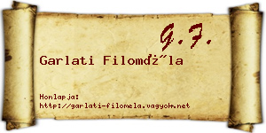 Garlati Filoméla névjegykártya